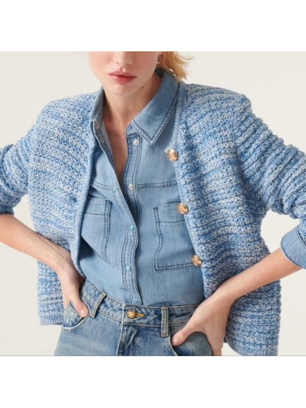 A26 Ba&sh Guspa Cardigan in Blue